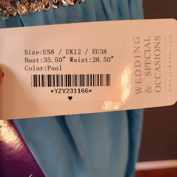 JJ's House Formal Prom Homecoming Bridesmaid Rusched Wedding Dress Size 8 - Picture 6 of 9